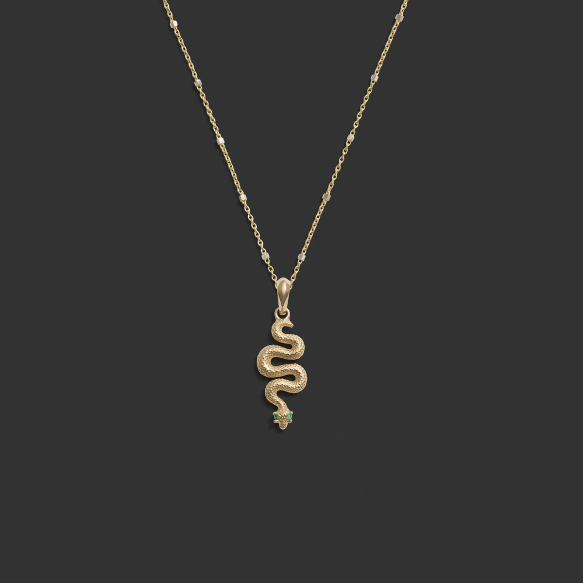 Emerald Eye Snake Necklace