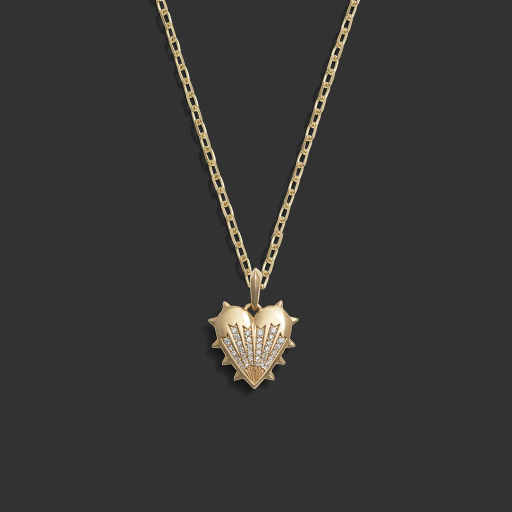 Diamond Spiked Heart Necklace