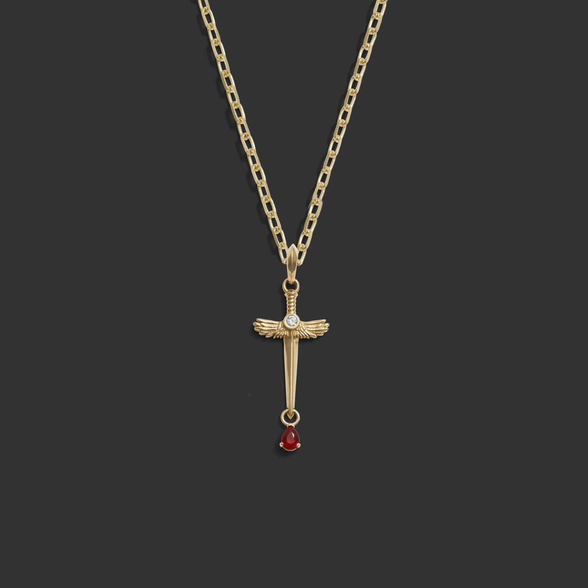 Ruby Sword Necklace