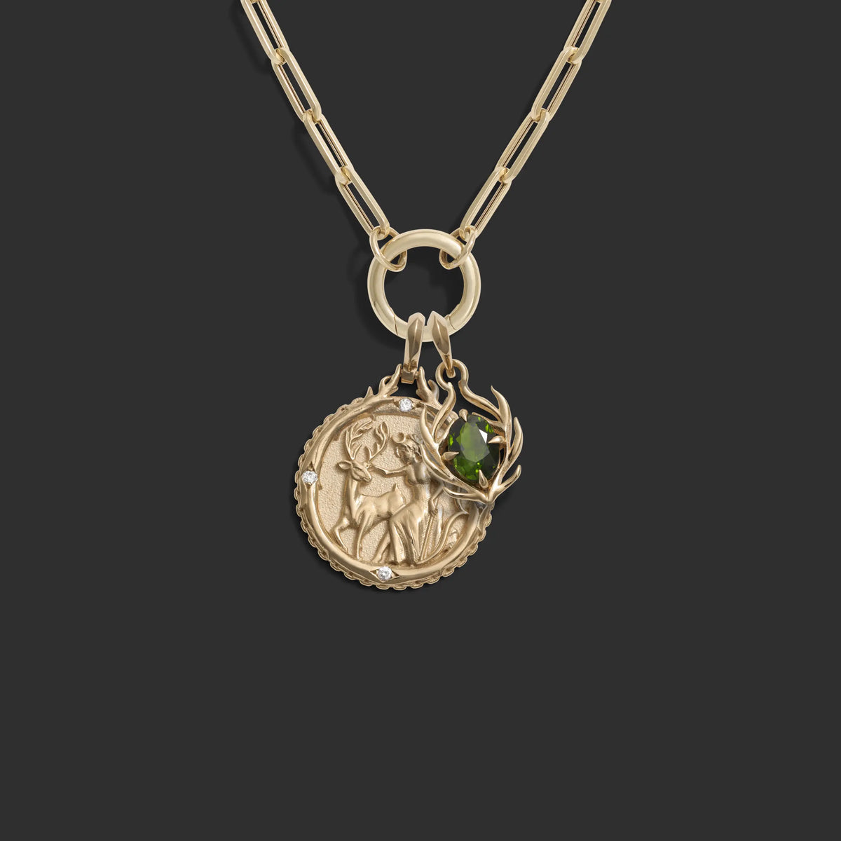 Diamond Artemis Charm Necklace
