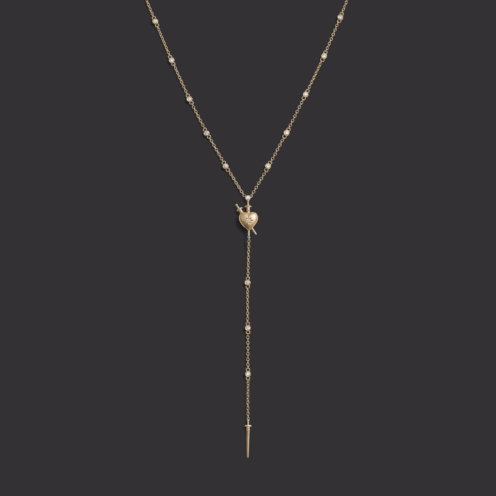 Diamond Sacred Heart Lariat