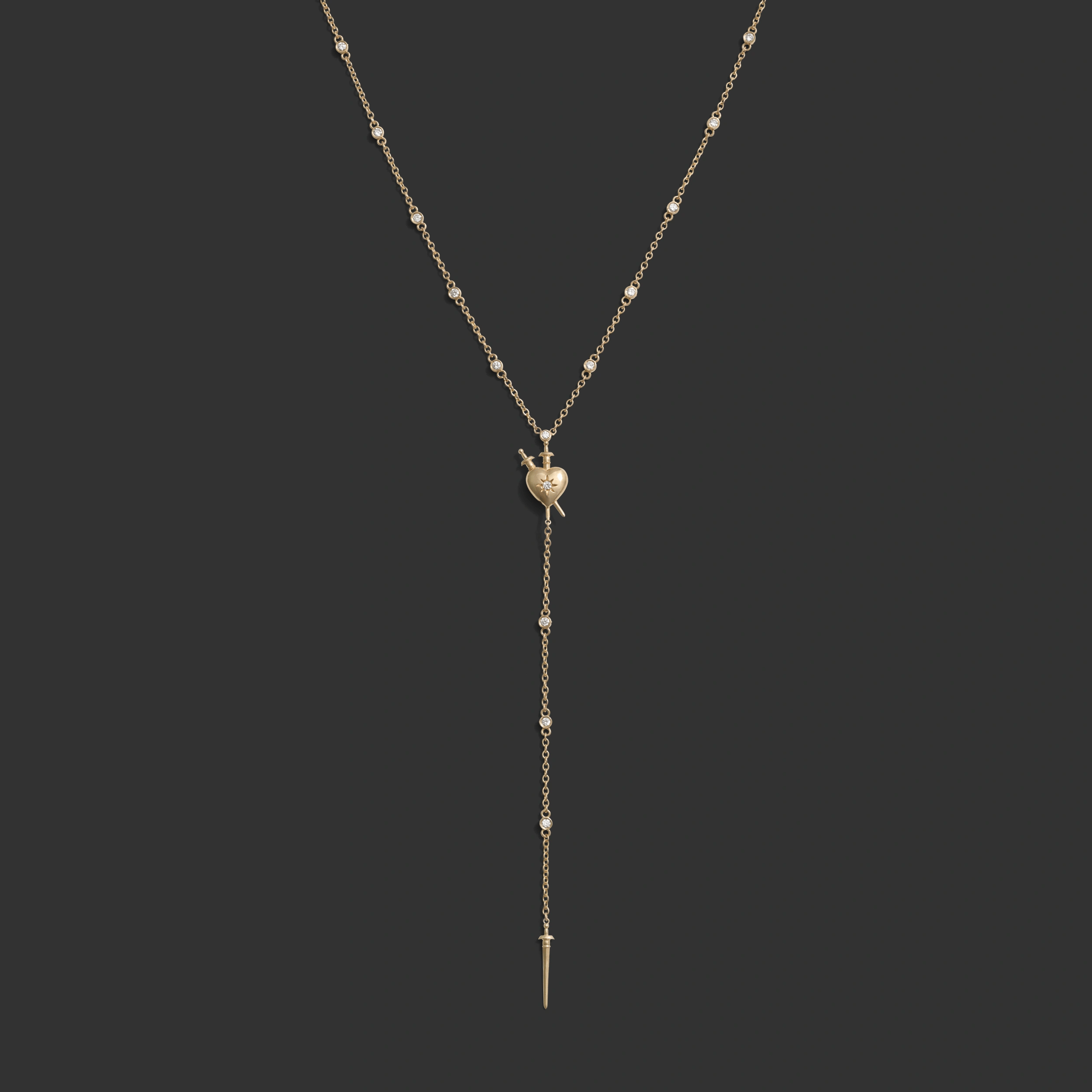 Diamond Sacred Heart Lariat