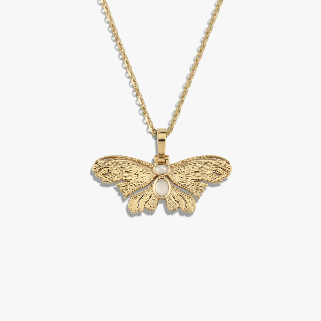 Moonstone Moth Necklace