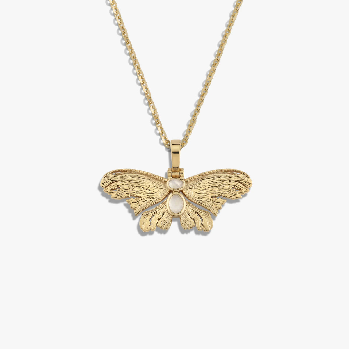 Moonstone Moth Necklace