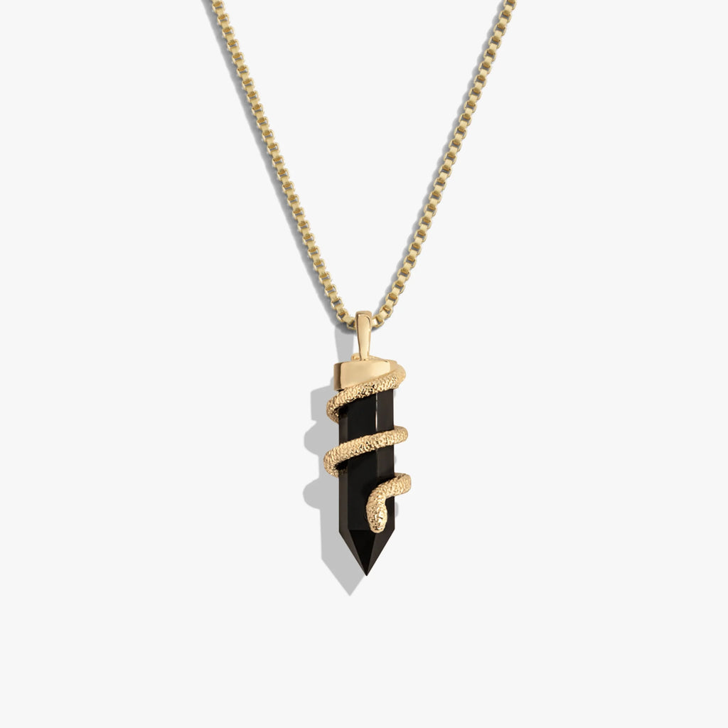 Onyx Crystal Snake Necklace