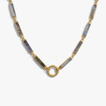 Gemstone Bar Charm Necklace