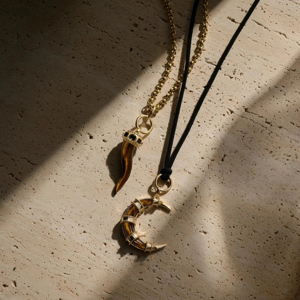 Suede Cord Charm Collector Necklace