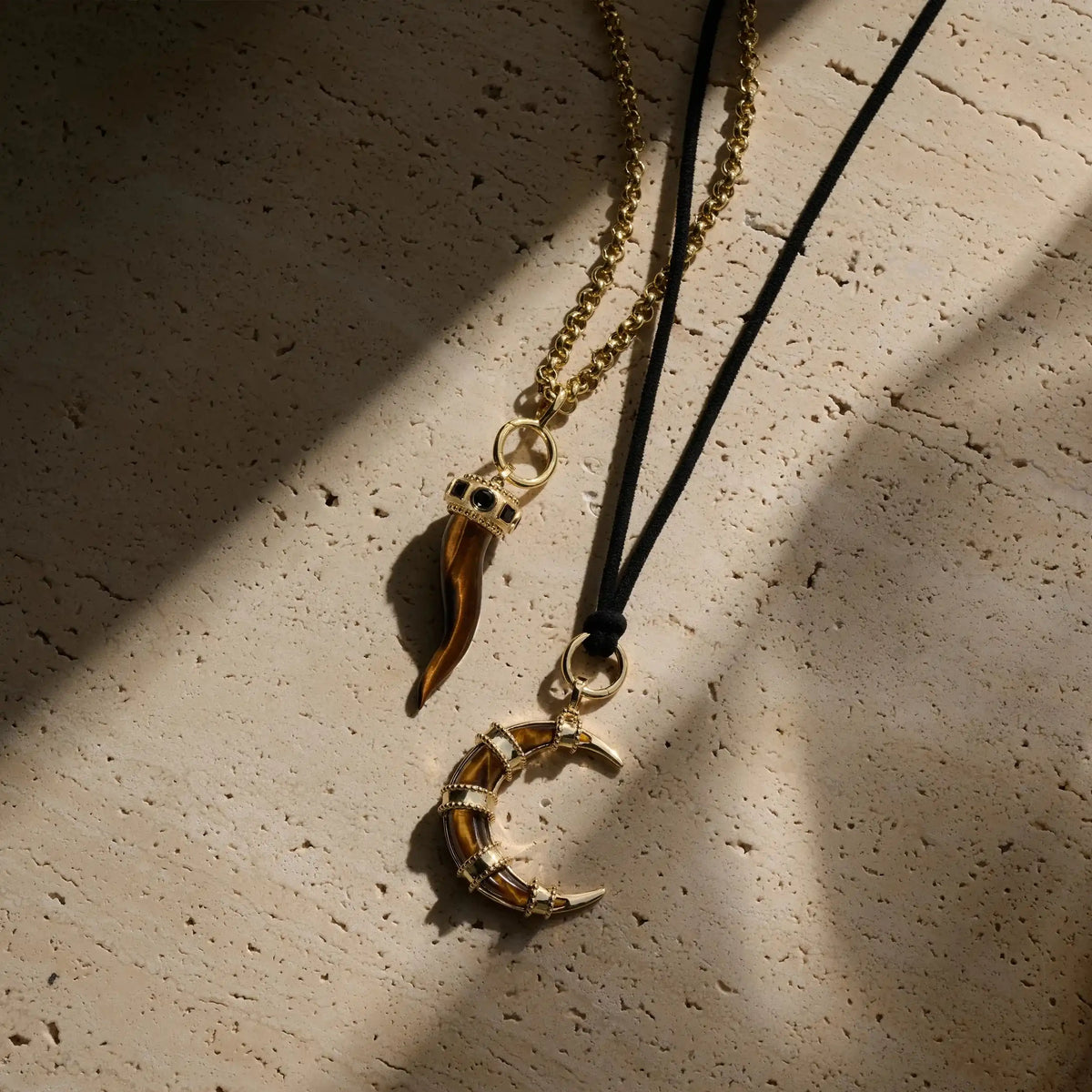 Suede Cord Charm Collector Necklace