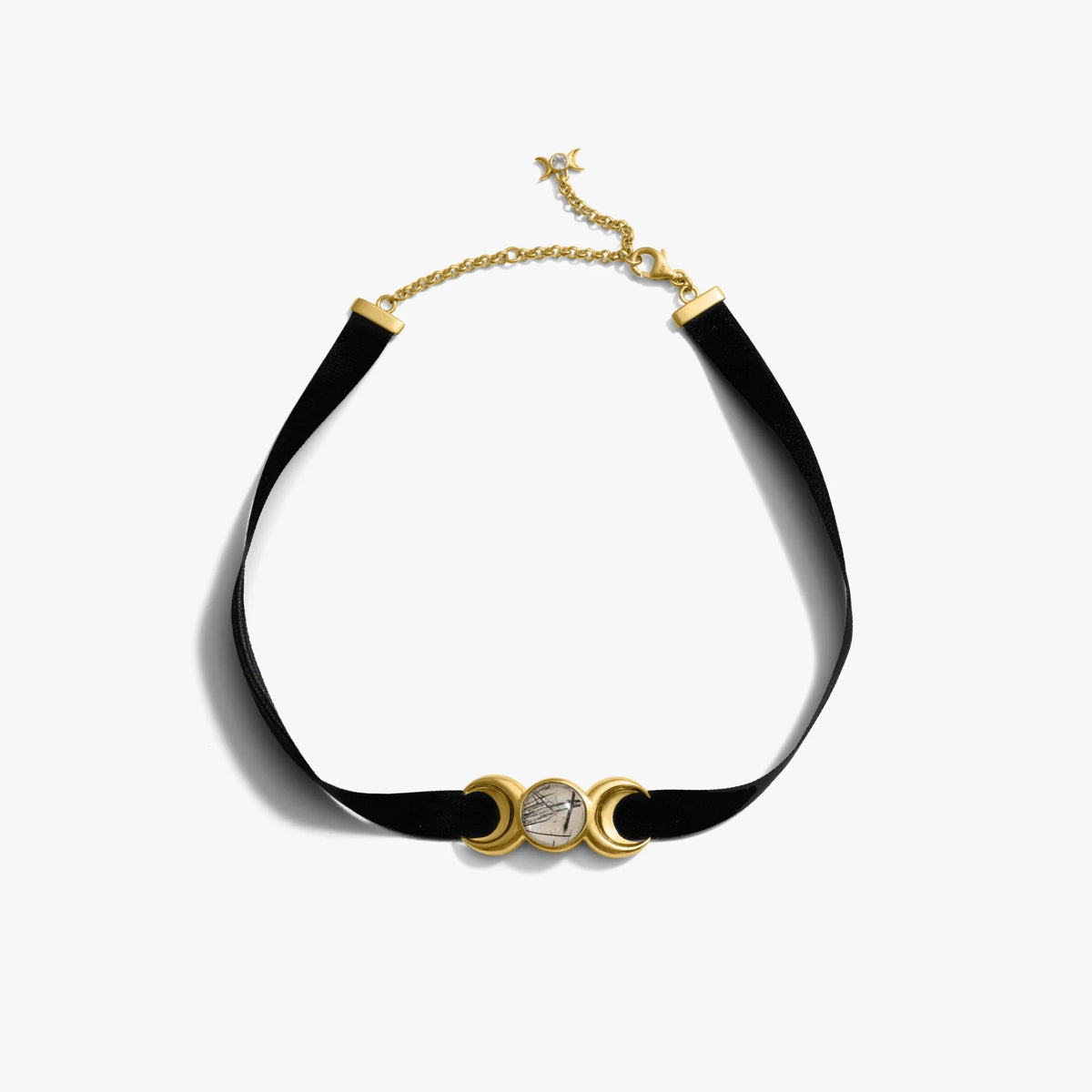 Triple Moon Velvet Choker