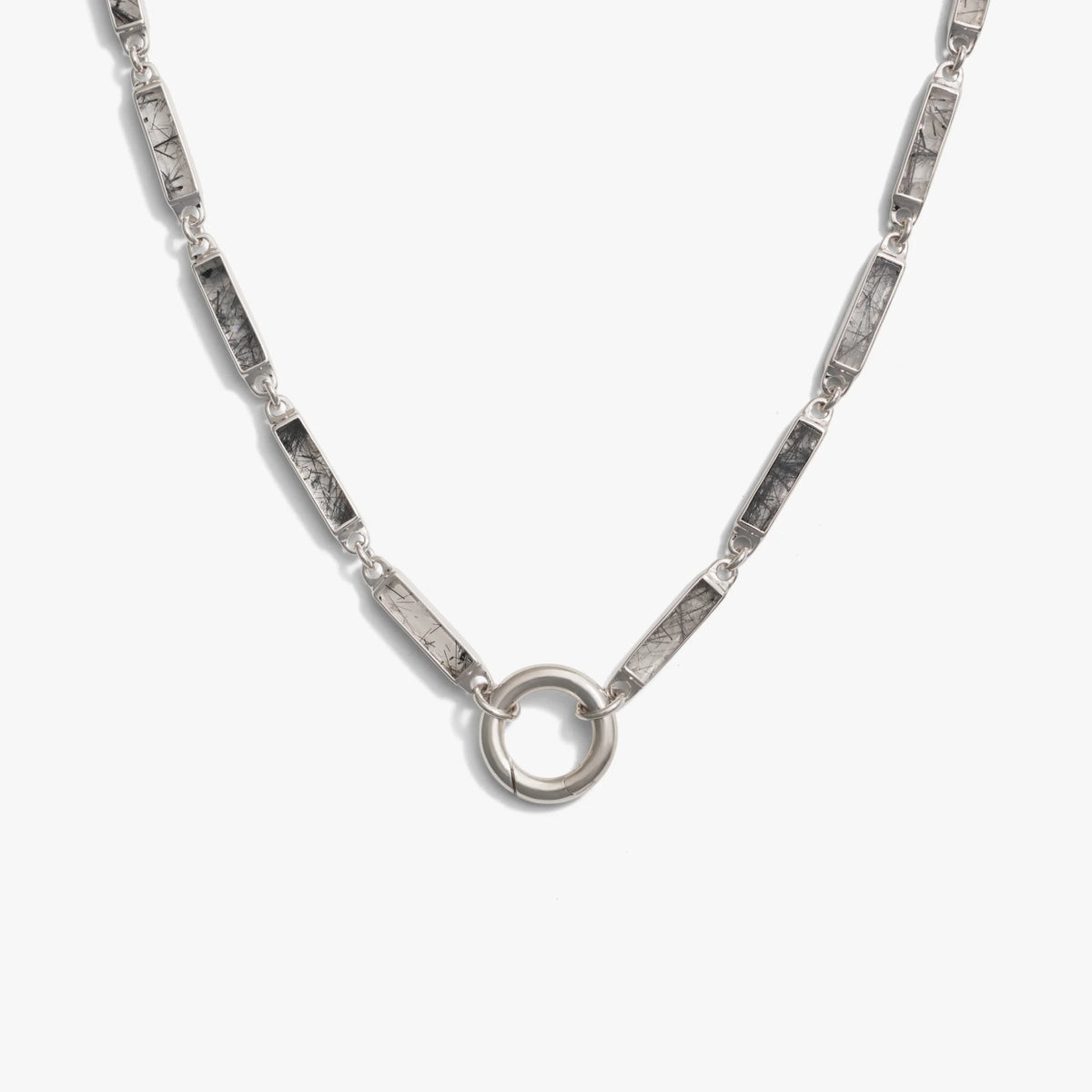 Gemstone Bar Charm Necklace