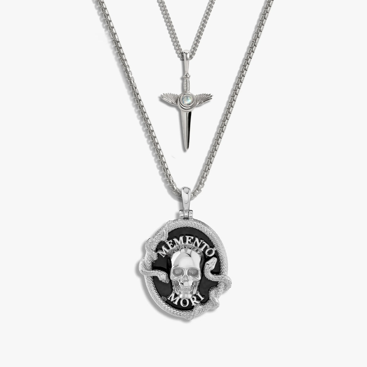 Men's Memento Mori Necklace Set