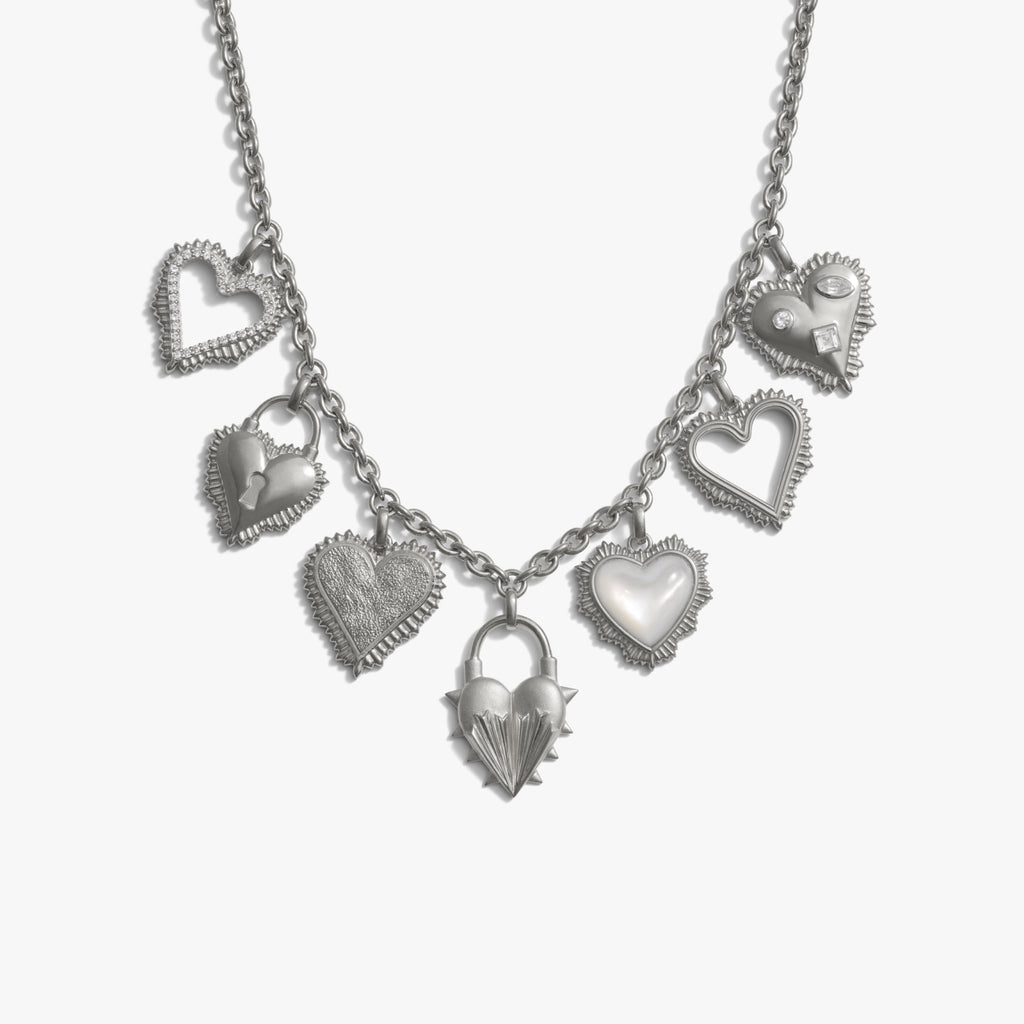 Radiant Heart Statement Charm Necklace