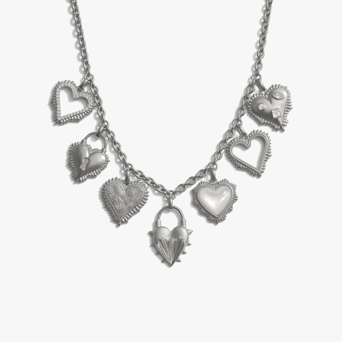 Radiant Heart Statement Charm Necklace