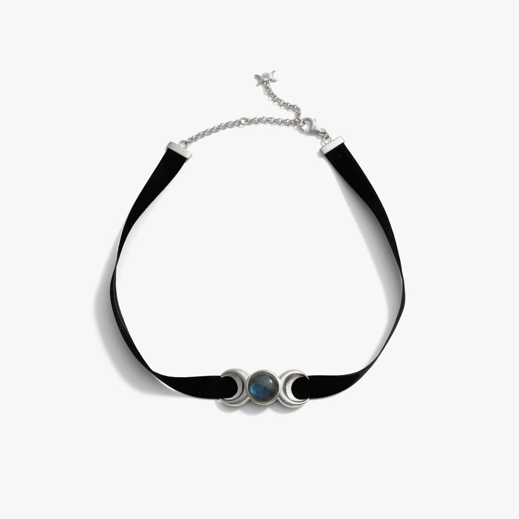Triple Moon Velvet Choker