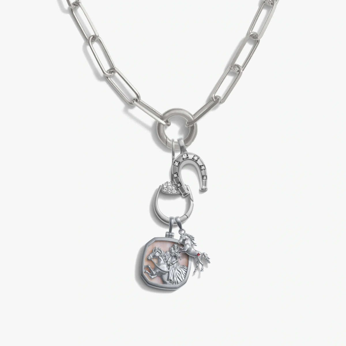 White Horse Charm Lariat