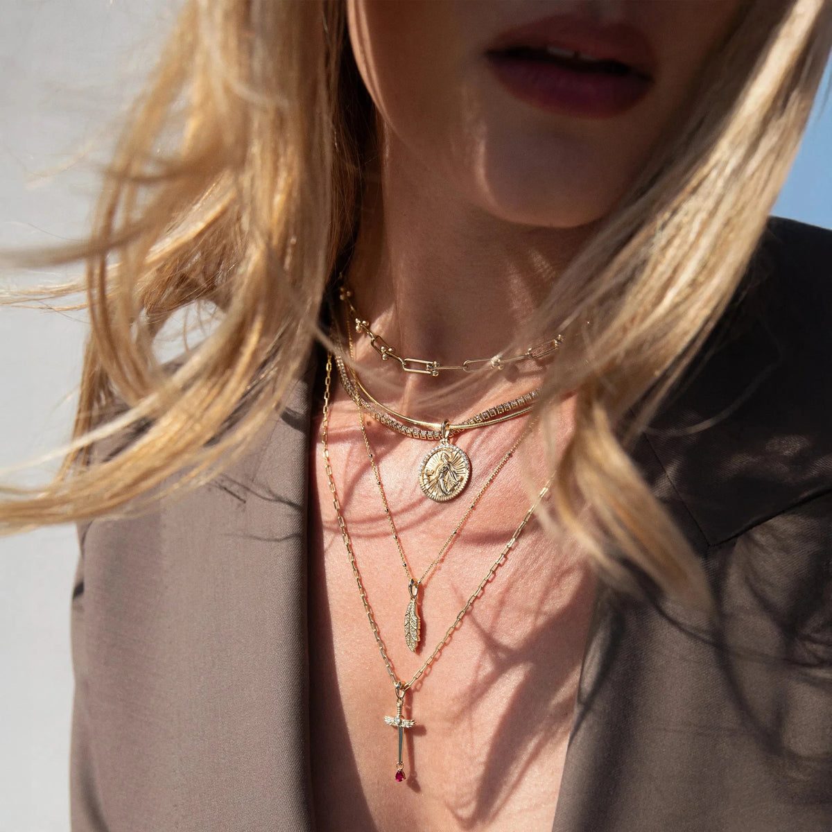 Diamond Athena Necklace Set