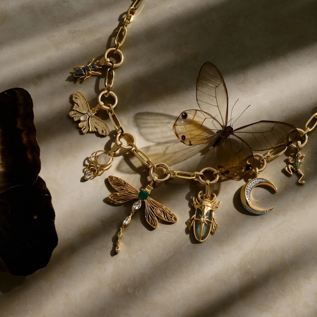 Moonstone Moth Charm
