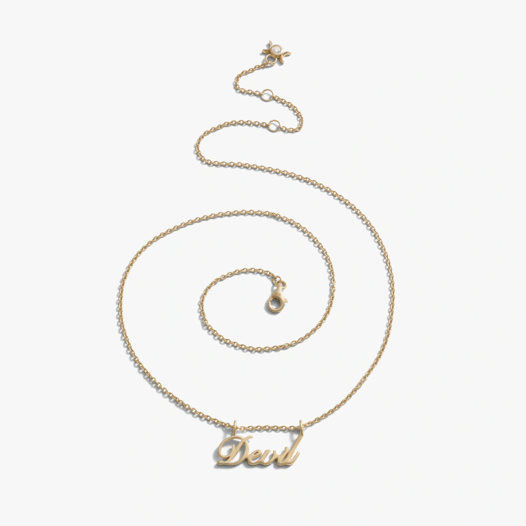 Devil Nameplate Necklace