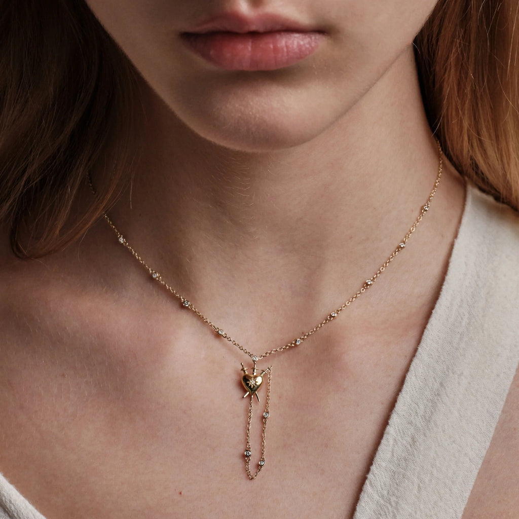 Diamond Sacred Heart Lariat