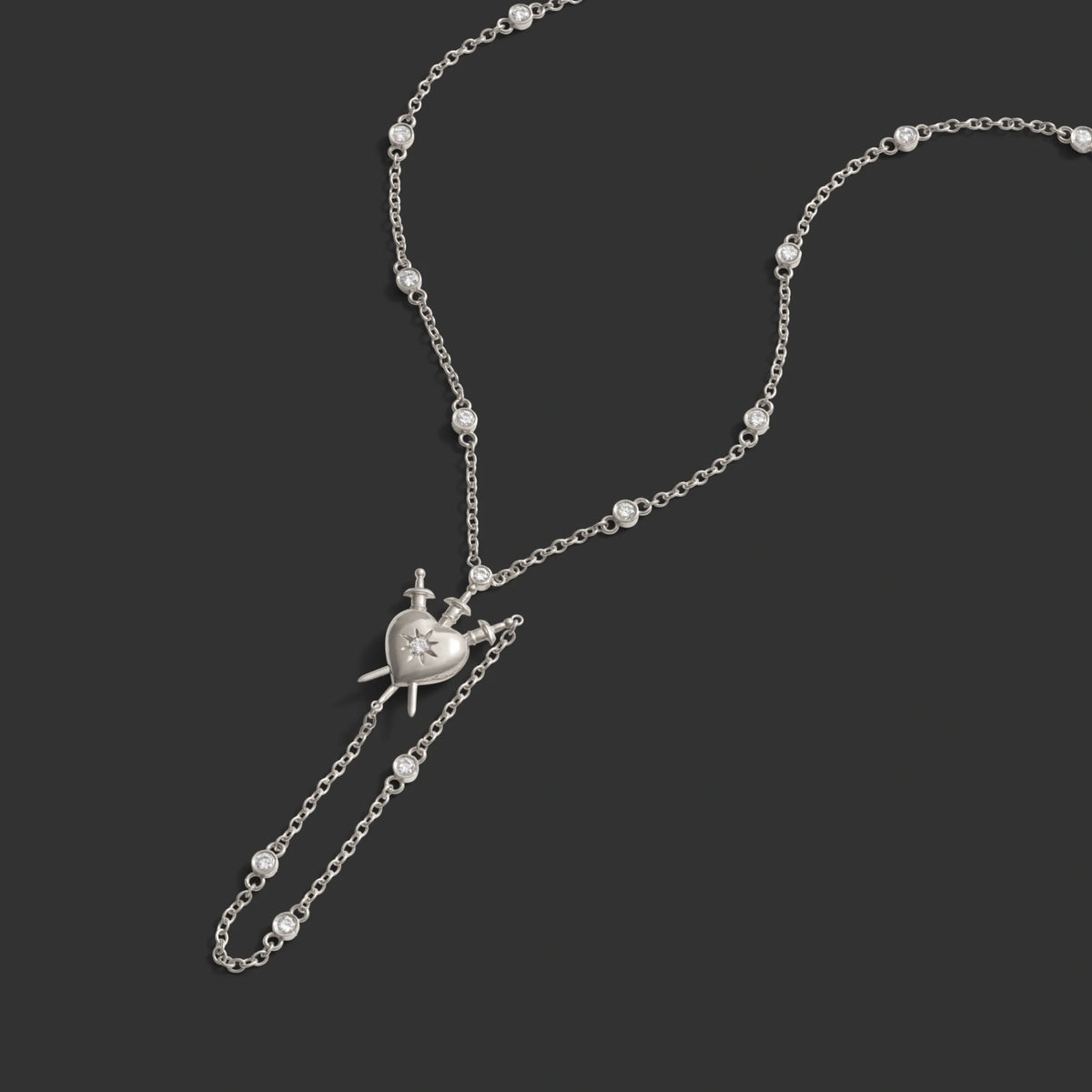 Diamond Sacred Heart Lariat