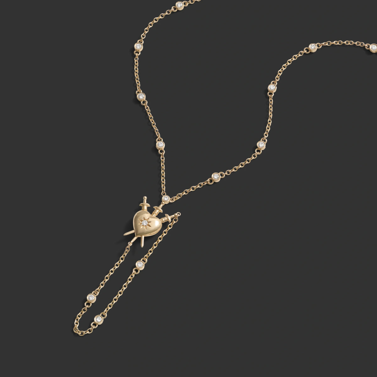 Diamond Sacred Heart Lariat
