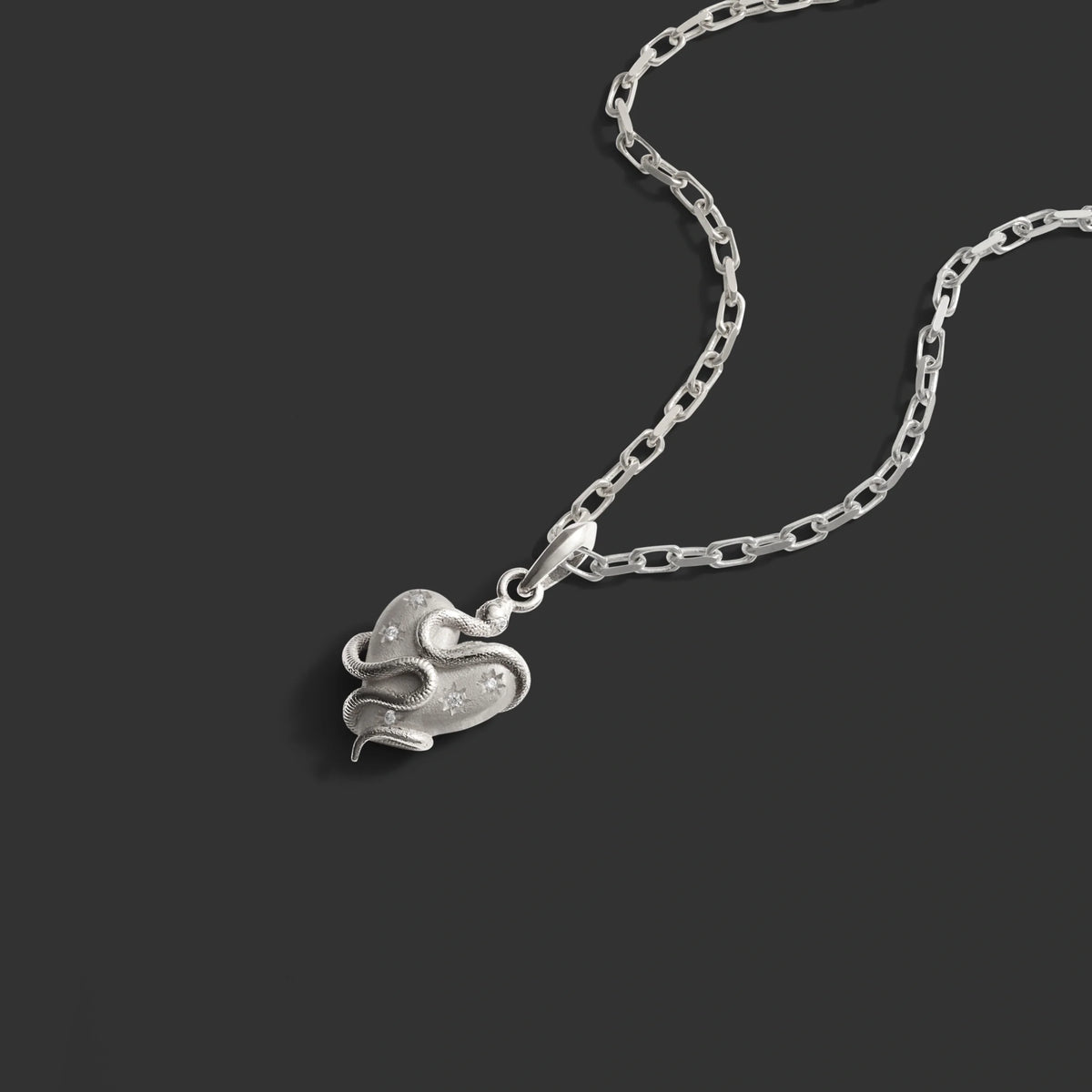 Diamond Serpent Heart Necklace