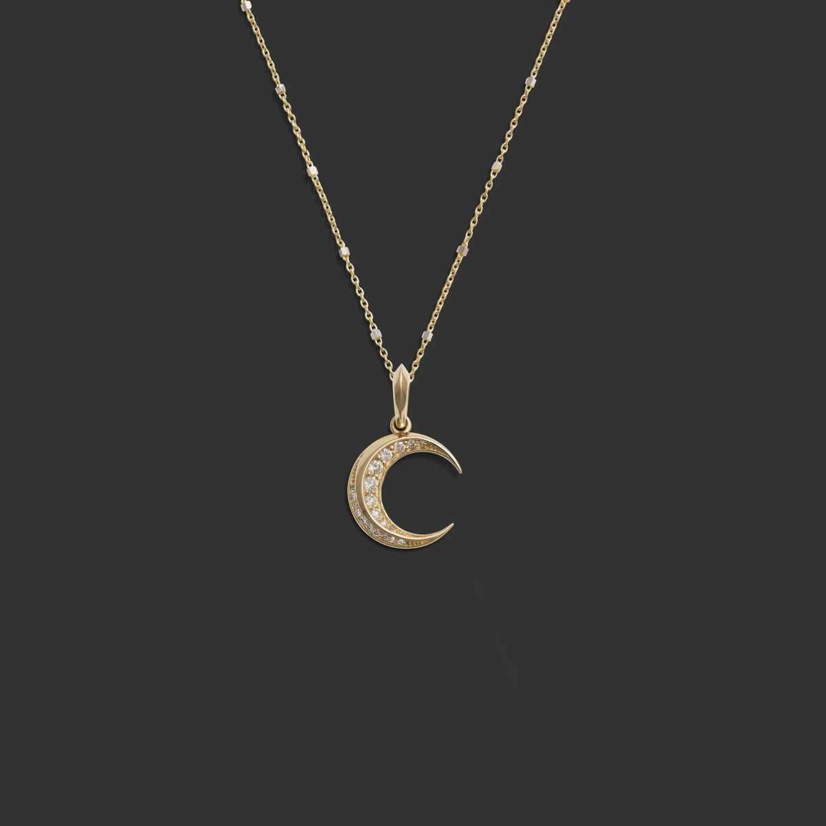 Diamond Twisted Moon Necklace