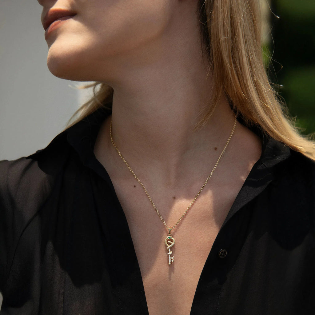 Emerald Key Necklace