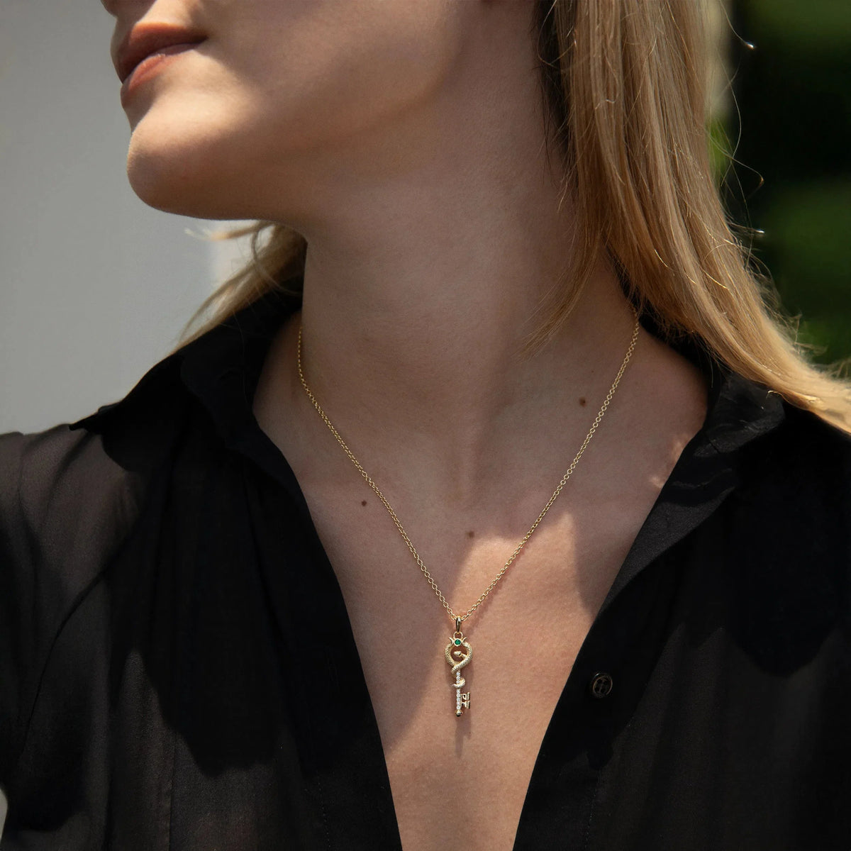Emerald Key Necklace