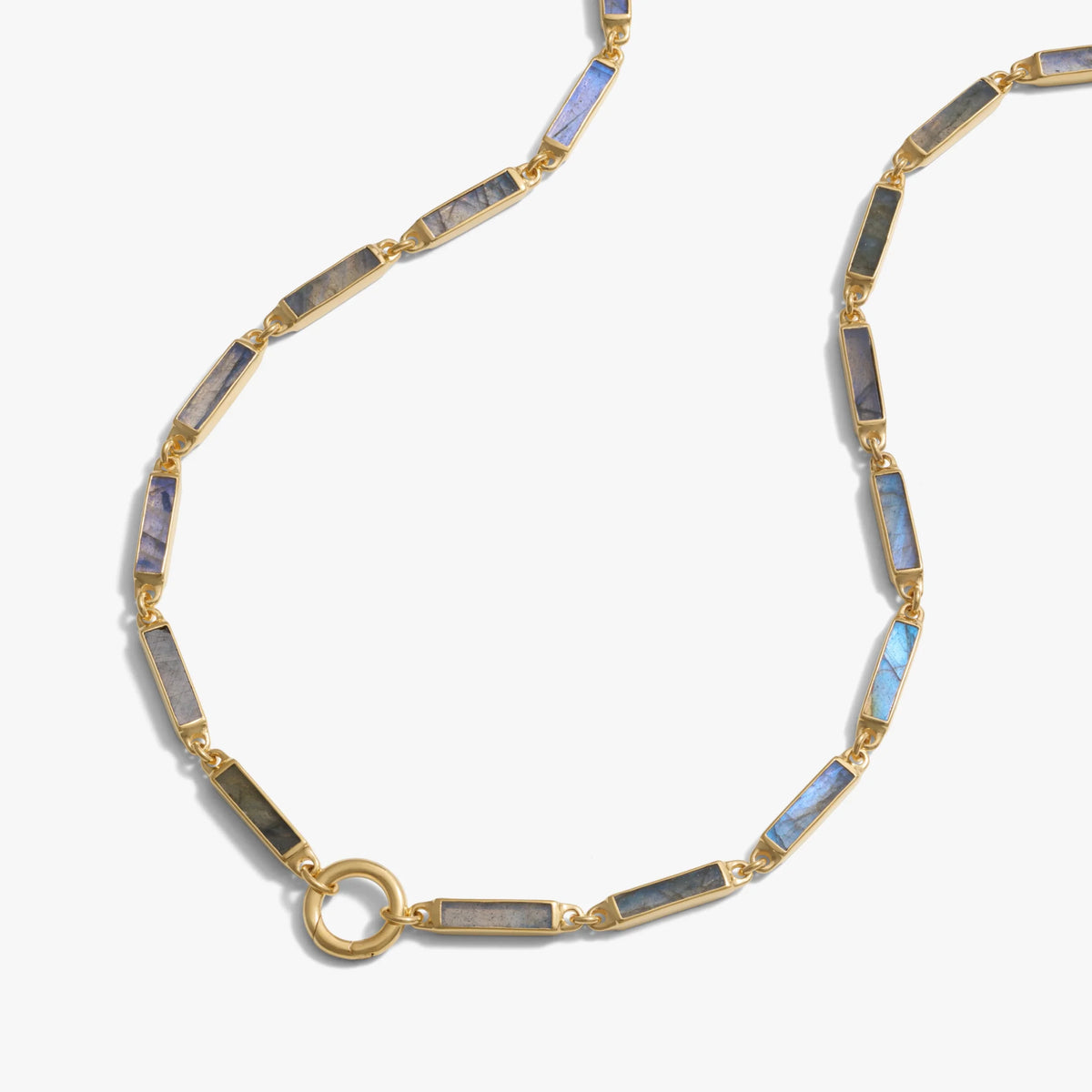 Gemstone Bar Charm Necklace