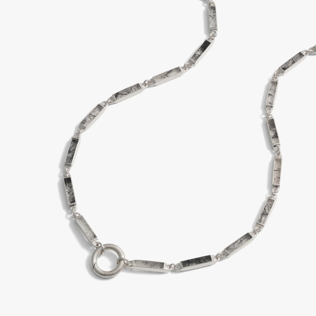 Gemstone Bar Charm Necklace