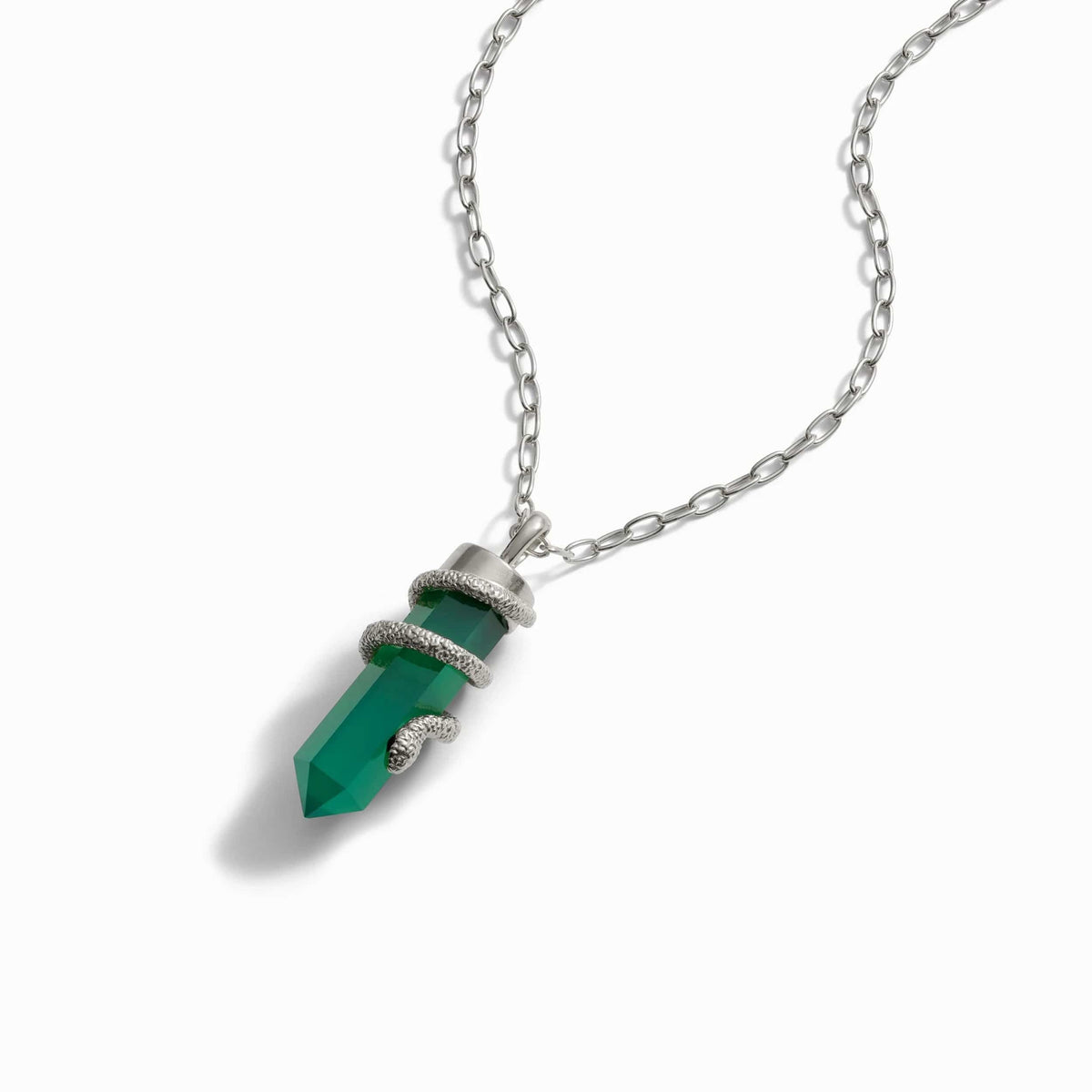 Green Onyx Crystal Snake Necklace