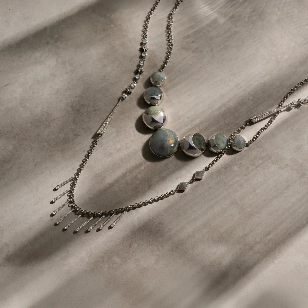 Labradorite Moon Phase Statement Necklace