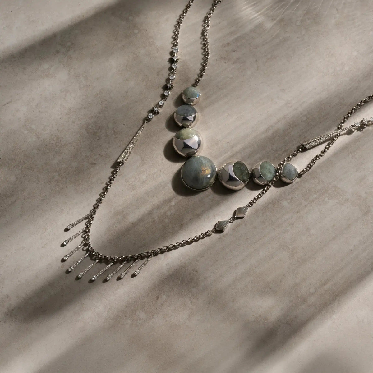 Labradorite Moon Phase Statement Necklace