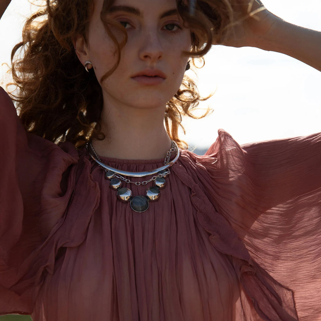 Labradorite Moon Phase Statement Necklace