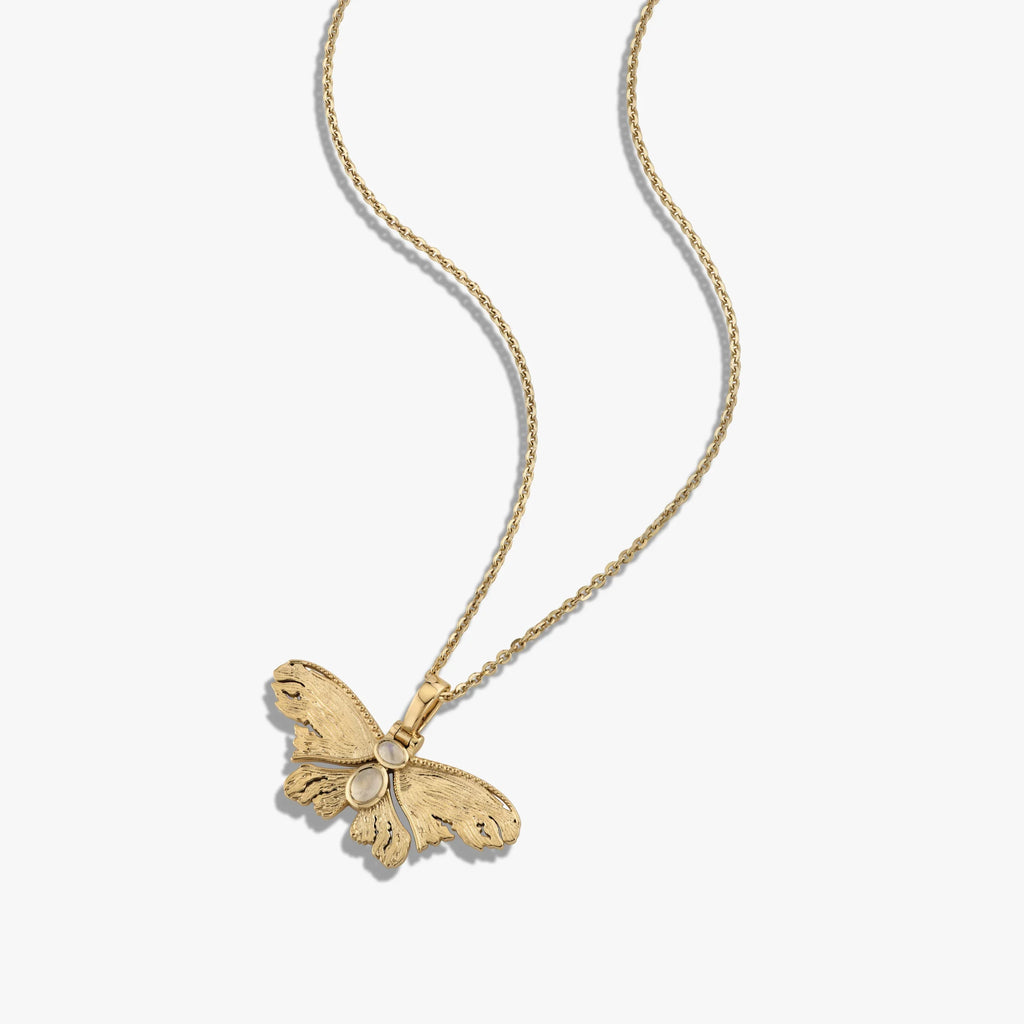 Moonstone Moth Necklace