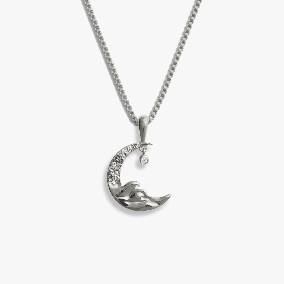 Diamond Moon Wave Necklace