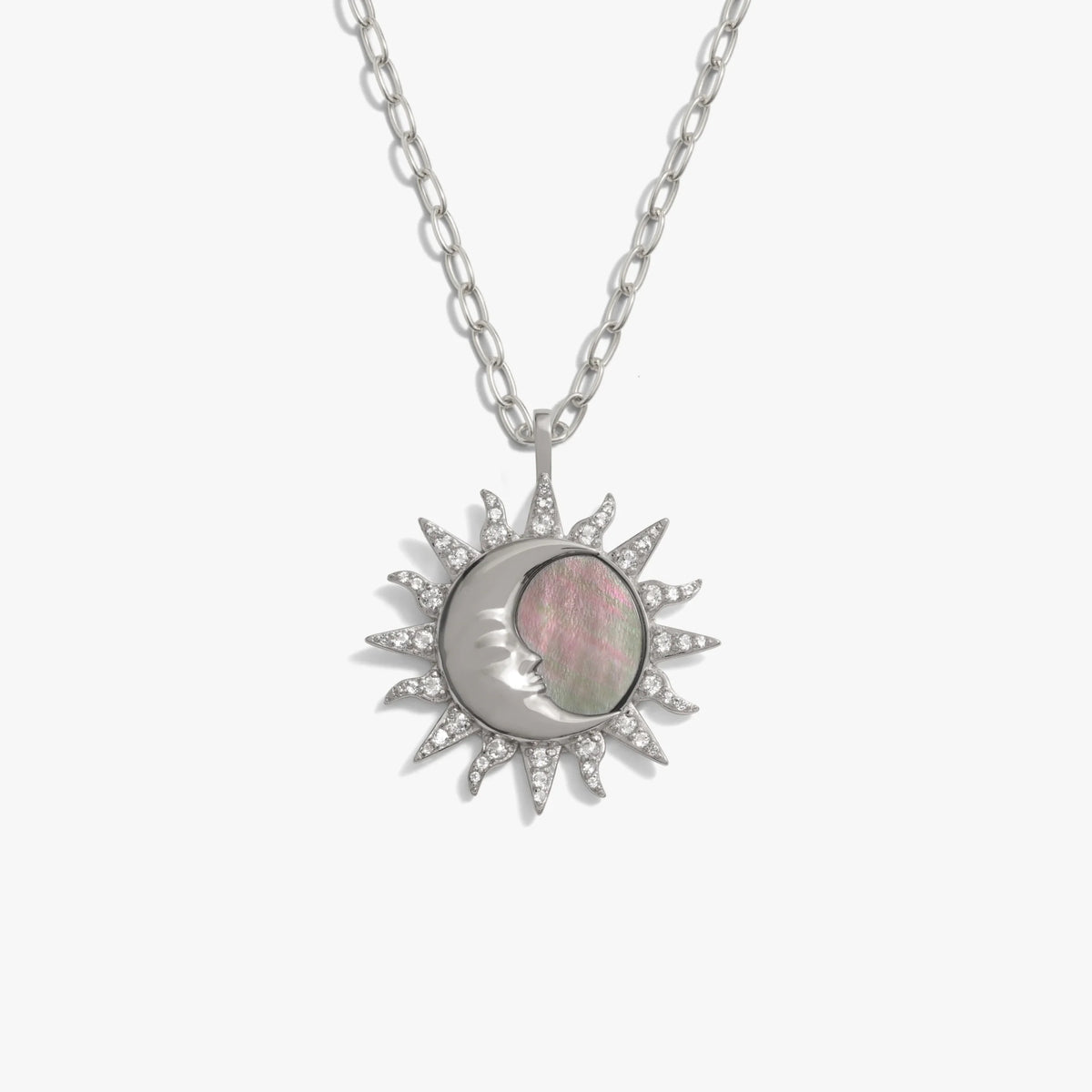 Sun & Moon Black Mother of Pearl Necklace