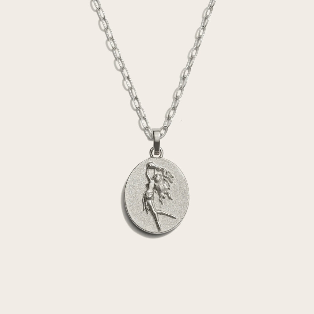 Zodiac Goddess Pendant + Mini Paperclip Chain