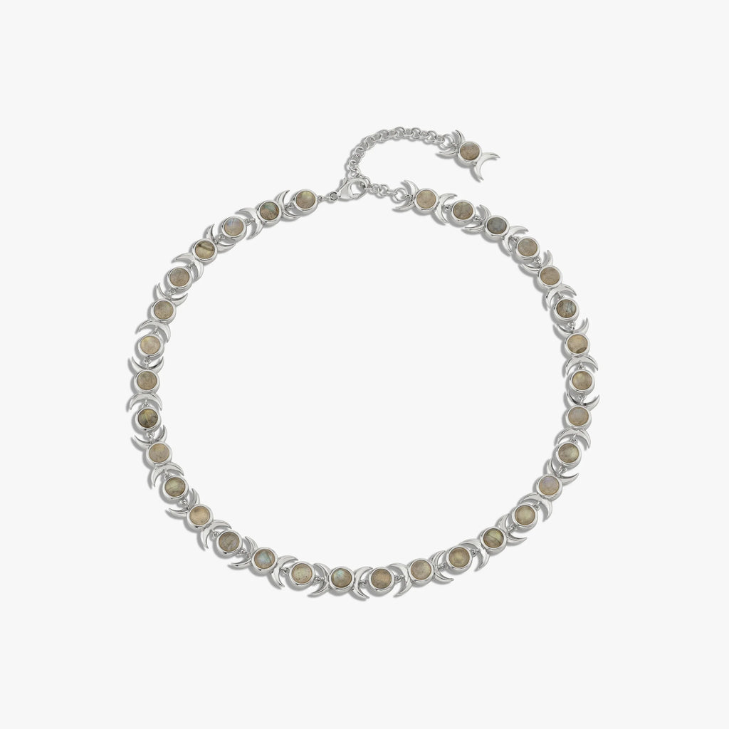 Triple Moon Tennis Necklace