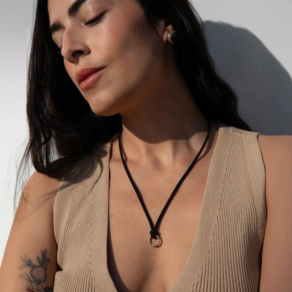 Suede Cord Charm Collector Necklace