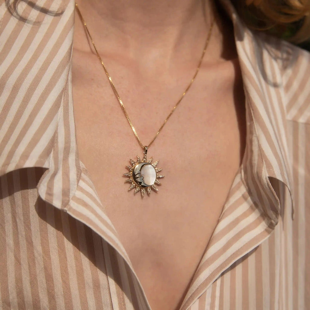 Sun & Moon Mother of Pearl Necklace