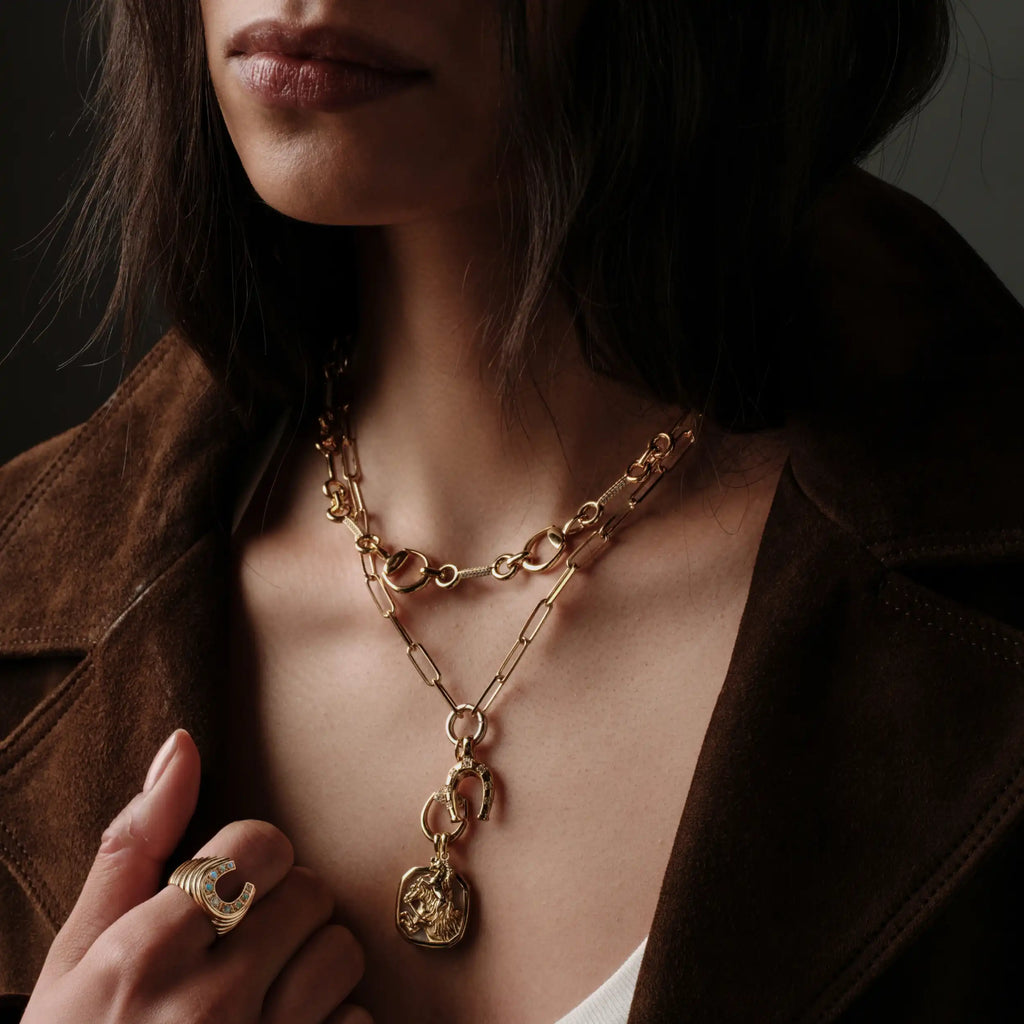 White Horse Charm Lariat