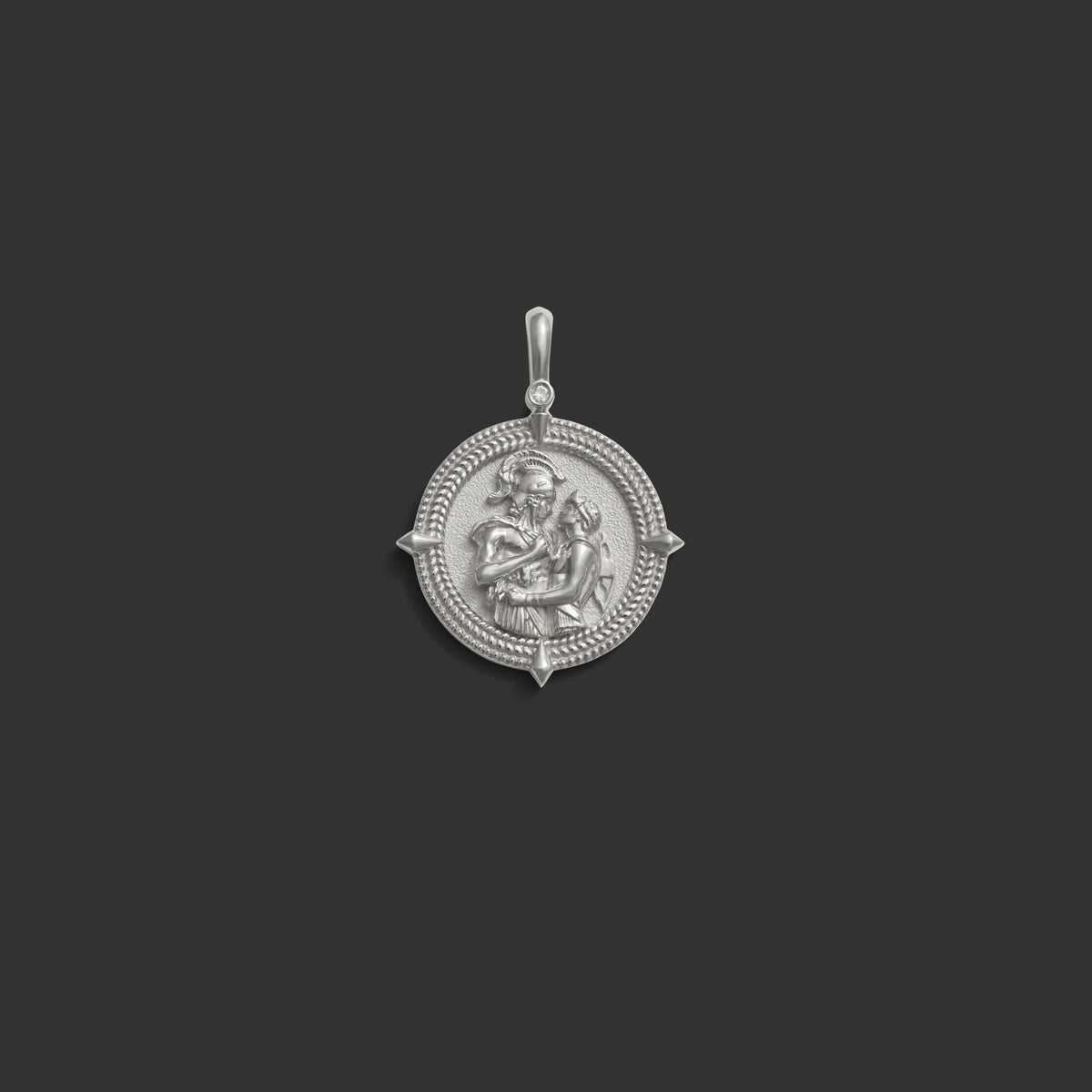 Diamond Achilles & Patroclus Pendant