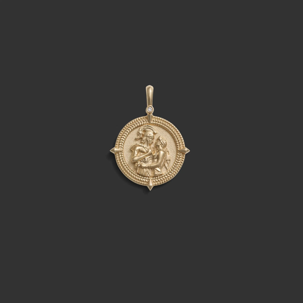 Diamond Achilles & Patroclus Pendant