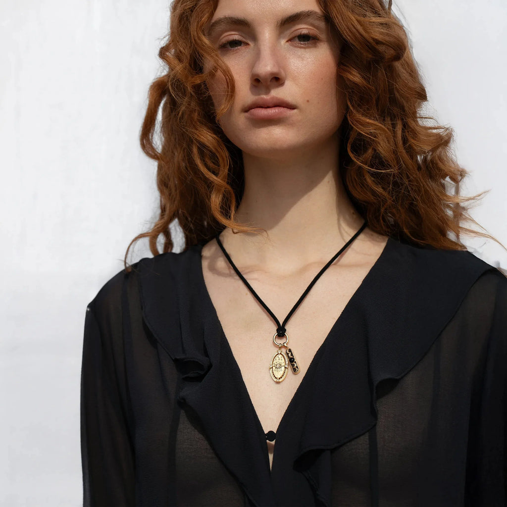 Suede Cord Charm Collector Necklace