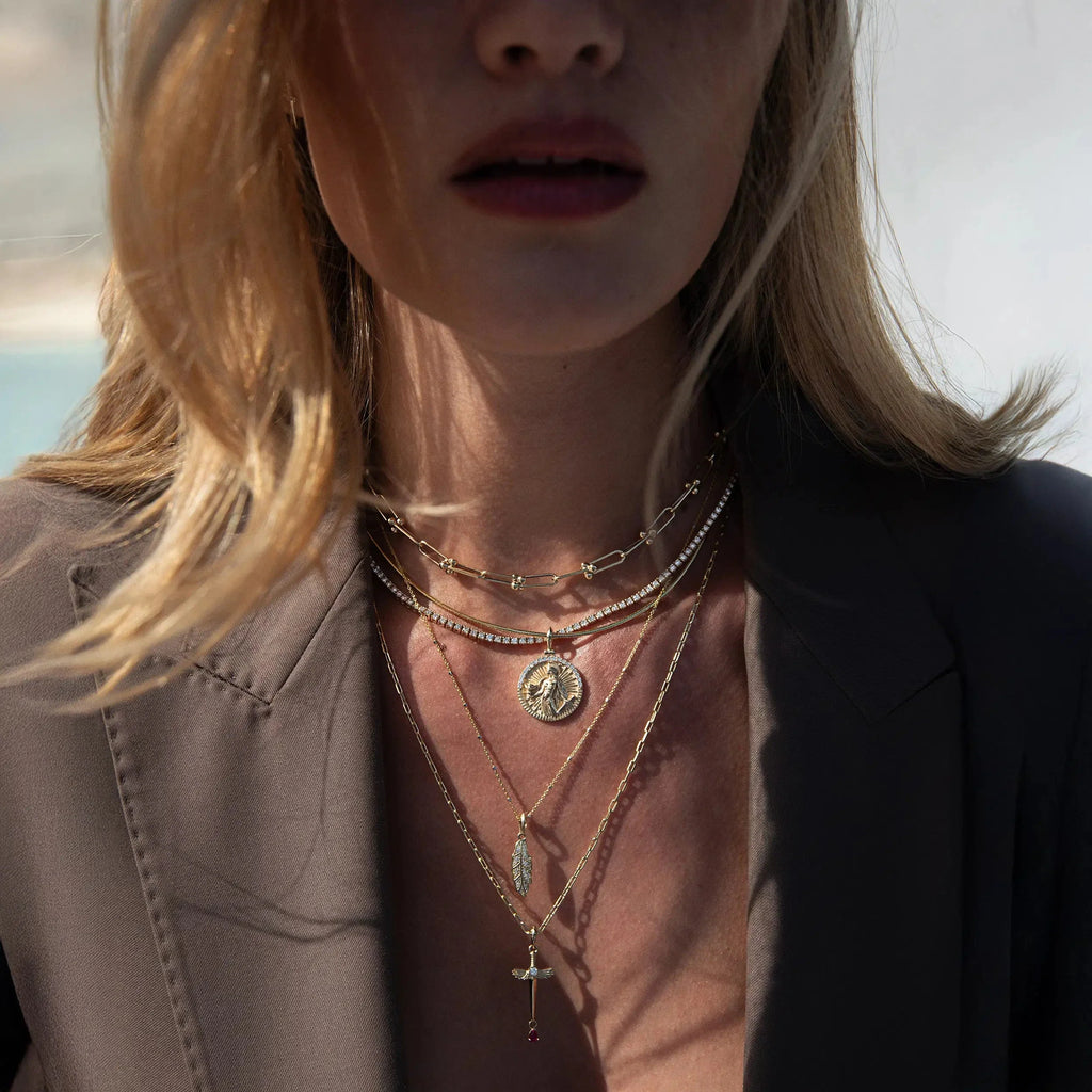 Diamond Feather Necklace