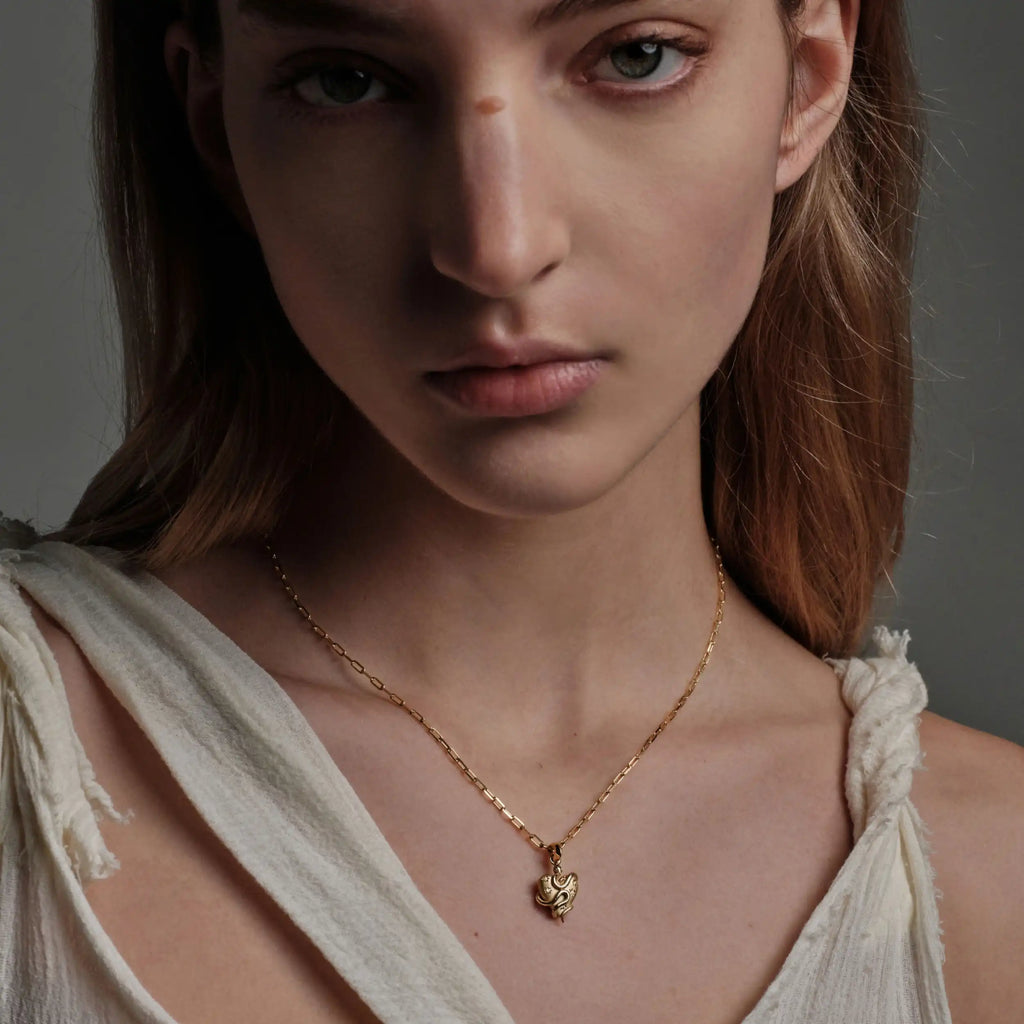 Diamond Serpent Heart Pendant