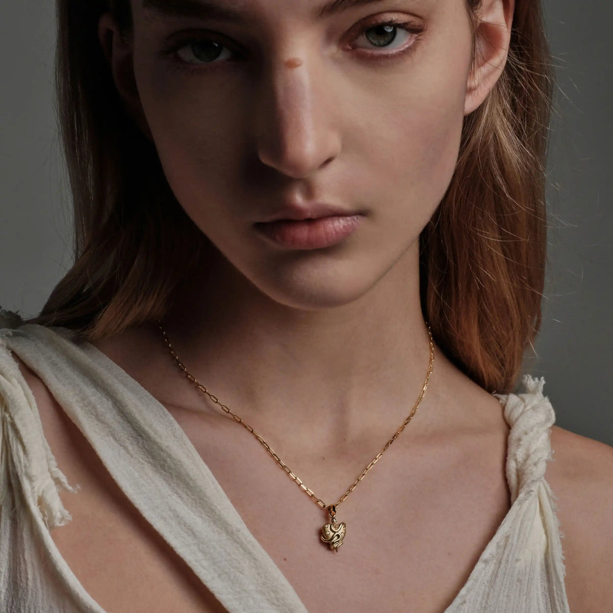 Diamond Serpent Heart Pendant