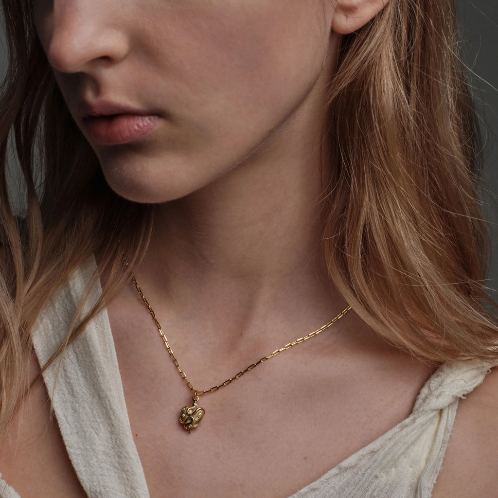 Diamond Serpent Heart Pendant